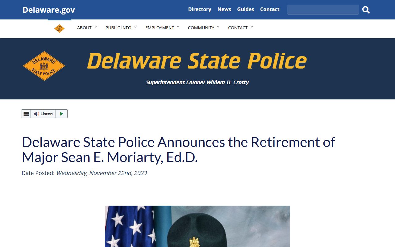 Delaware State Police Troop 7 leadership serving Lewes and Sussex County coastal area